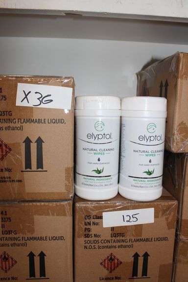 Elyptol Esw065 Natural Cleaning Wipes For Hard Surfaces With Real Eucalyptus Scent 65 Wipes Per Container Each 5.5"X7.8"