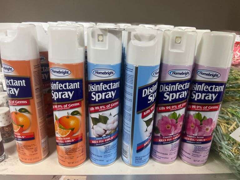 HOMEBRIGHT DISINFECTANT SPRAY 6OZ IN LINEN, COUNTRY AND CITRUS SCENTS