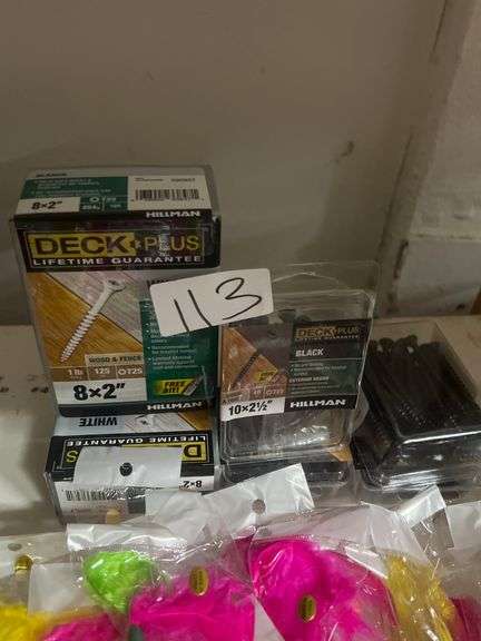 HILLMAN DECK PLUS WOOD & FENCE SCREWS T25 HEAD INCLUDING WHITE 8x2" 1LB 125PCS & 10x2.5" 40PCS