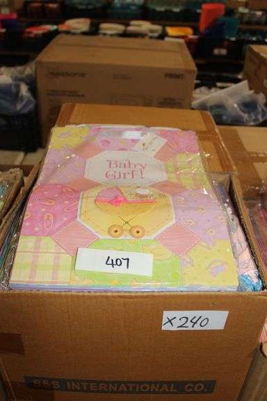 Assorted Brand new Baby Shower themed bags, lot sold by the bag