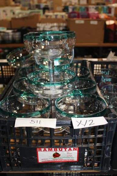 Brand new HomeTrends Margarita Cups in teal color