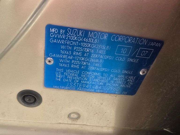 2008 SUZUKI GRAND VITRA HAS KEY HAS TITLE RUNS&DRIVES