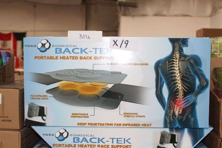 Brand new York Biomedical Back-Tek Portable Heated Back Support with Deep Penetrating Far Infrared Heat