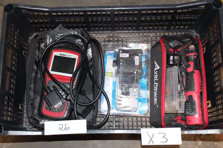 Tools Including Autolink Al519 Code Reader; Avid Power Cordless Rotary Tool; And Siemens 50A Circuit Breaker