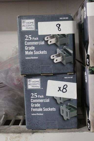 Brand new Home Accents Holiday, 25-pack Commercial Grade Male Sockets Indoor/ Outdoor