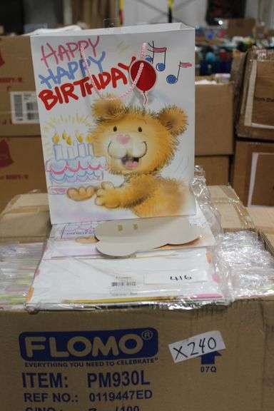 Brand new Flomo Birthday themed gift bags, sold by the bag