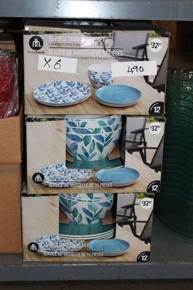 Brand new HomeTrends 12-piece dinnerware set with 4 dinner plates, 4 salad plates and 4 bowls, retails at $33 each