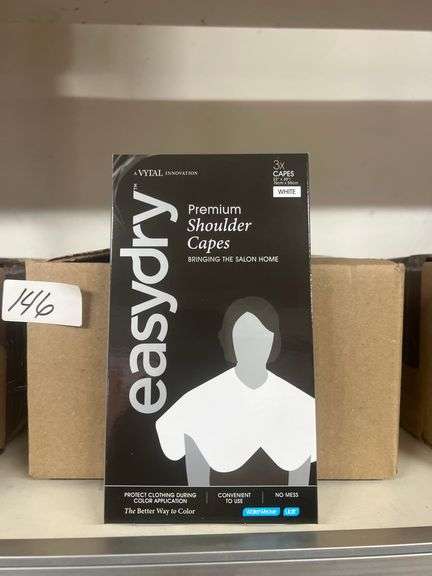 VYTAL EASYDRY PREMIUM SHOULDER CAPES FOR SALON USE NO MESS, WATERWEAVE, UATT, WHITE, 22"x30", 3 PER PACK
