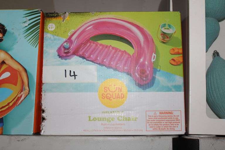 Brand new Sun Squad Inflatable Lounge Chair with Built in Holders
