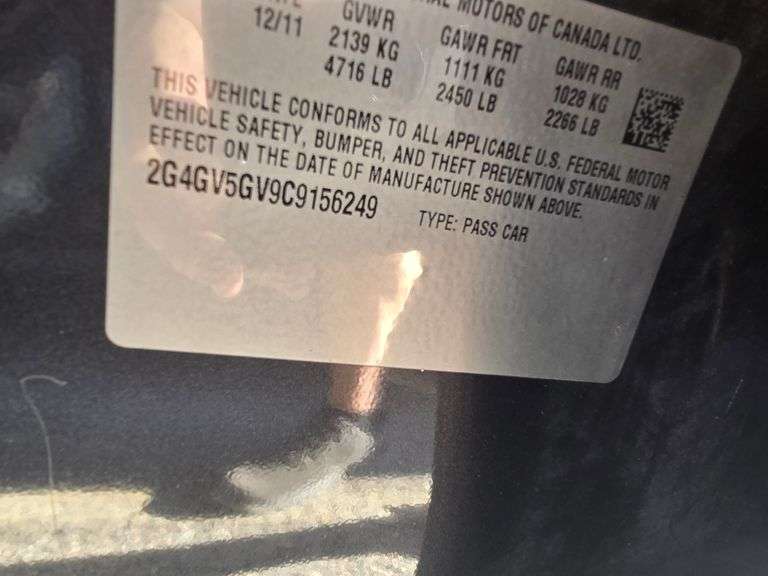 2012 BUICK REGAL HAS KEY HAS TITLE RUNS&DRIVES