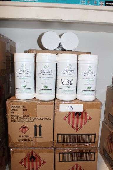 Elyptol Esw065 Natural Cleaning Wipes For Hard Surfaces With Real Eucalyptus Scent 65 Wipes Per Container Each 5.5"X7.8"