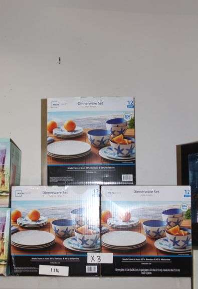 Brand new Mainstays Dinnerware Set, includes 12 pieces per set, BPA Free