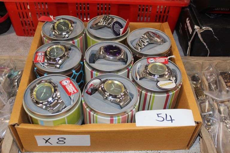 Fossil Collegiate Licensed Product Men'S Large Face Metal Watches Including Michigan Each In Metal Gift Can