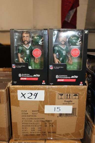 Excite Nfl 6" Collectible Figurine, Ny Jets #8 Aaron Rodgers #92017 With (2) Limited Edition Variant Color Figures Included In Count