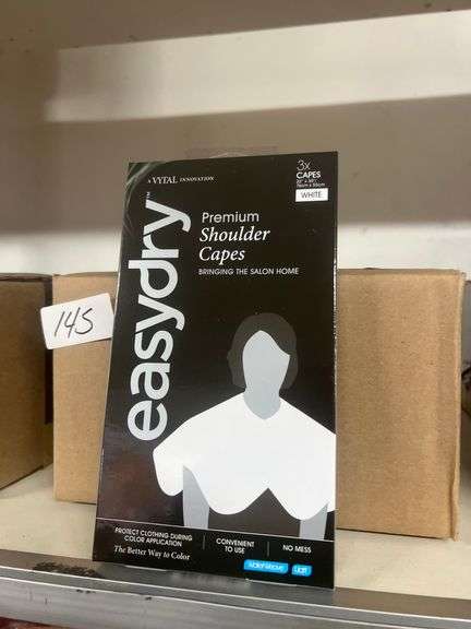 VYTAL EASYDRY PREMIUM SHOULDER CAPES FOR SALON USE NO MESS, WATERWEAVE, UATT, WHITE, 22"x30", 3 PER PACK