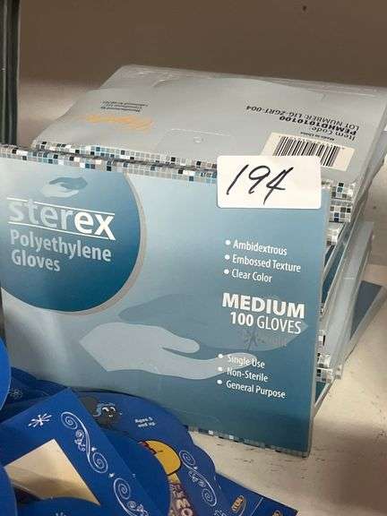 STEREX POLYETHYLENE GLOVES MEDIUM CLEAR EMBOSSED 100 PER PACK, GENERAL PURPOSE