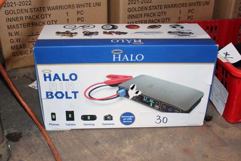 Halo Air Bolt Portable Power Jump Starter With Air Compressor