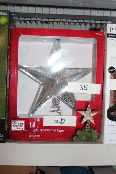 Brand new Home Accents Holiday 11 in LED Silver Star Tree Topper