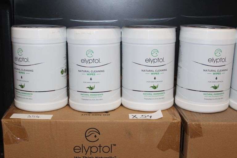 Brand new Elyptol Natural Cleansing Sanitizing Wipes, Eucalyptus Scent, Each container contains 75 Wipes