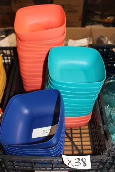 Brand new Mainstays Square Cereal Bowl Dishwasher Safe, BPA free, in Really Royal Color, Teal Color, and Melon Juice Color