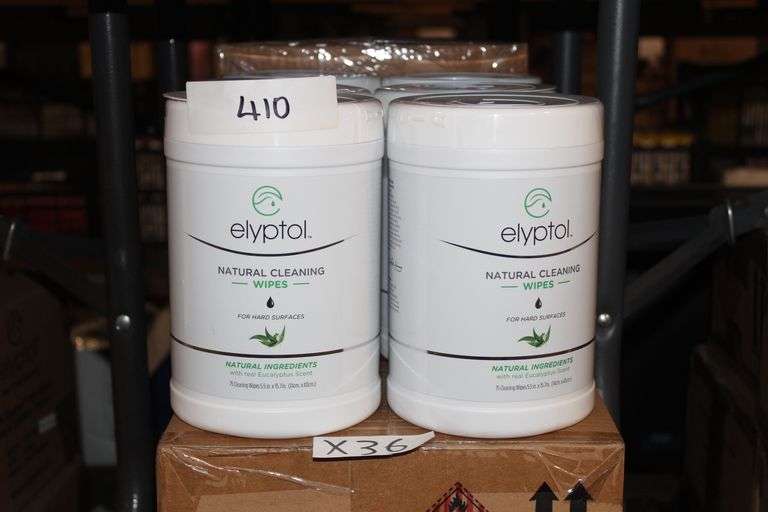 Brand new Elyptol Natural Cleansing Sanitizing Wipes, Eucalyptus Scent, Each container contains 75 Wipes