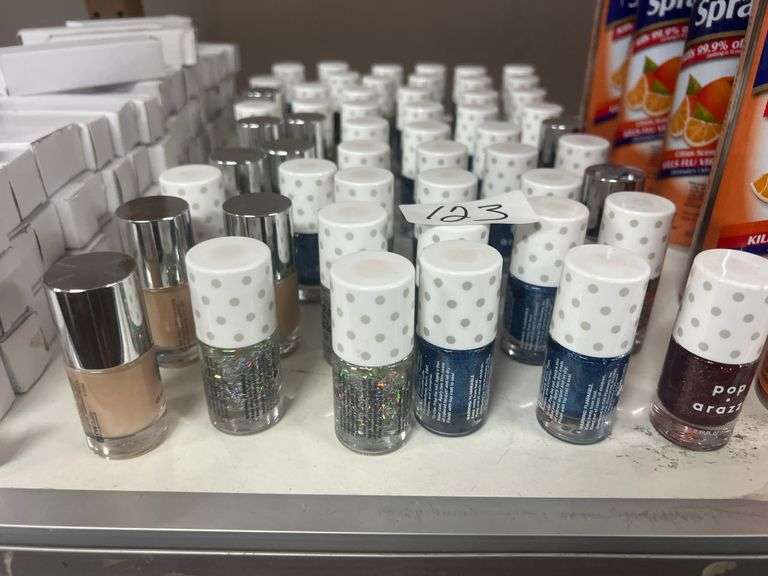 POPARAZZI NAIL POLISH 0.37FL OZ INCLUDING LUSTER SHIMMER, COBALT SHIMMER, CELESTIAL GLITTER, & CLAY & VITAMIN E NAIL TREATMENT
