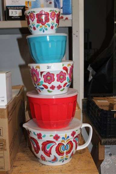 Brand new 10-piece Melamine Mixing Bowl Set (in various colors), lot sold per SET