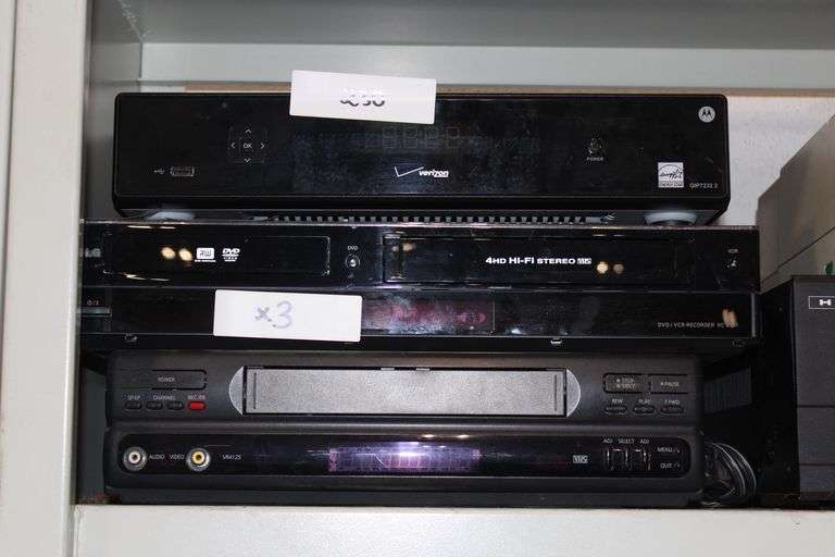 Assorted Electronics including Verizon Receiver Model No QIP72322, LG DVD/ VCR Player Model No RC897T, and Zenith VCR Player