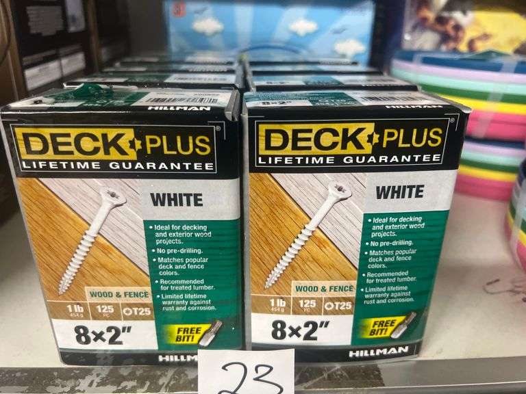 HILLMAN DECK PLUS WHITE WOOD & FENCE SCREWS 8x2" 1LB 125PCS T25 HEAD