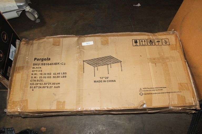 Pergola Model No. SS16403BK-C3 BOX 3