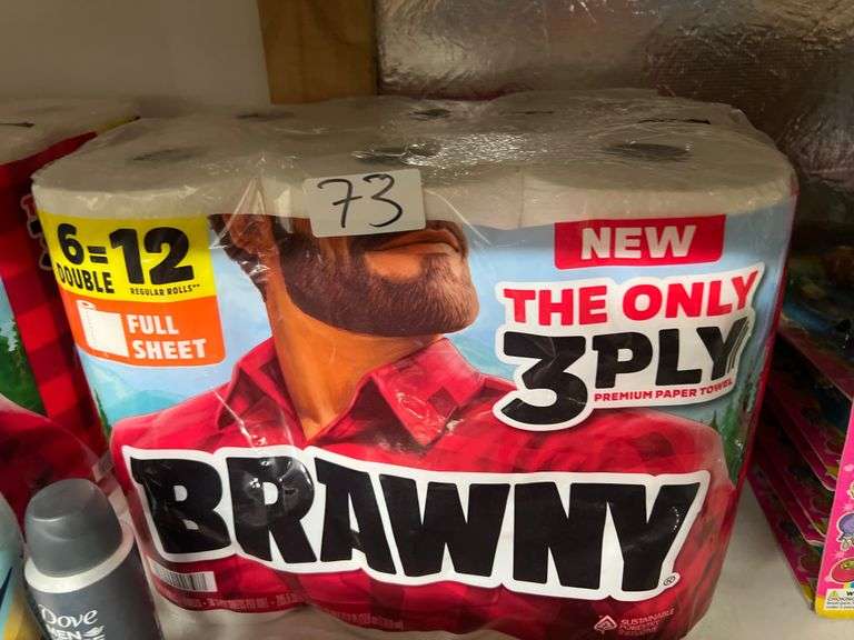 BRAWNY FULL SHEET PAPER TOWELS WITH 6 2-PLY ROLLS PER PACK, 266.4SQ. FT. TOTAL 11" x 10.2"