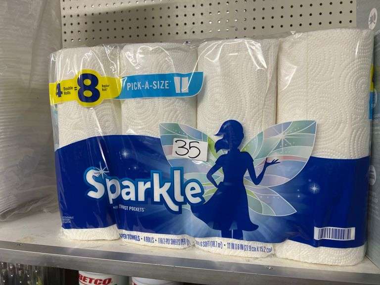 SPARKLE PICK A SIZE PAPER TOWEL ROLLS WITH THIRST POCKETS 4 ROLL PACK 201.6SQFT