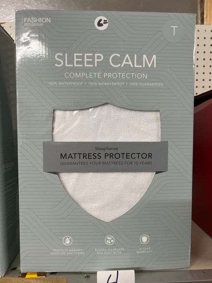 FASHION BED GROUP SLEEP CALM SLEEPSENSE MATTRESS PROTECTOR TWIN SIZE 100% WATERPROOF