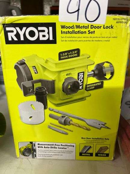 RYOBI WOOD/METAL DOOR LOCK INSTALLATION SET 1012337527 A99DLK6 NEVER USED IN BOX