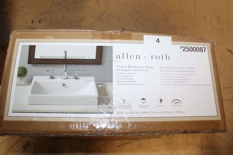 Allen & Roth Vessel Bathroom Sink White Finish Model # 250087