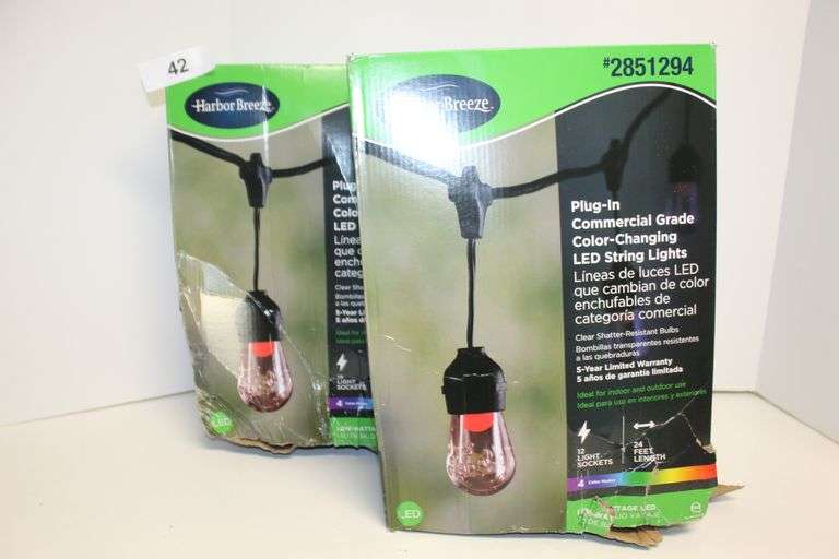 Harbor Breeze PLUG IN COMMERCIAL GRADE COLOR CHANGING LED STRING LIGHTS 24FT