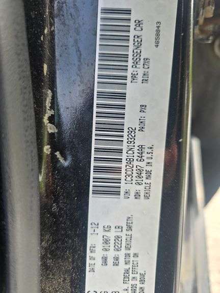 2012 DODGE AVENGER VIN# 1C3CDZAB1CN193292 HAS KEY HAS TITLE RUNS AN DRIVES HAS COLD AC AT TIME OF PI