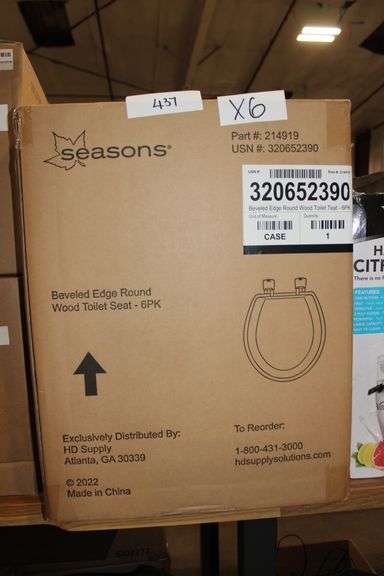 SEASONS BEVELED EDGE ROUND WOOD TOILET SEAT 214919