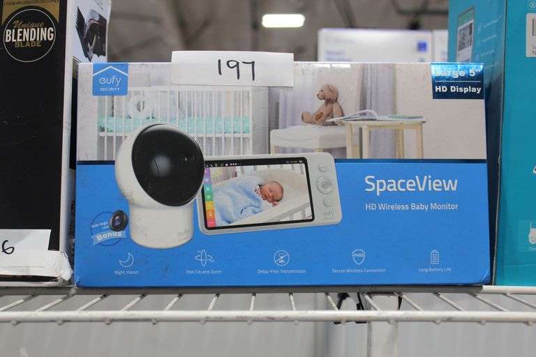 EUFY SECURITY LARGE 5" HD DISPLAY SPACEVIEW HD WIRELESS BABY MONITOR