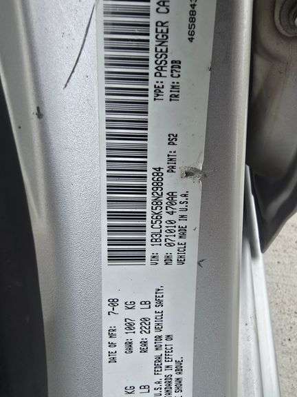 2008 DODGE AVENGER VIN# 1B3ELC56K58N298684 HAS KEY HAS TITLE SEE DESCRIPTION