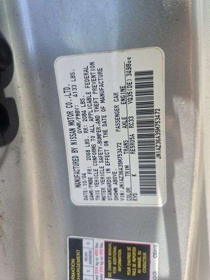 2005 NISSAN 350Z VIN# JN1AZ36A35M753472 HAS KEY HAS TITLE RUNS AN DRIVES SEE DESCRIPTION