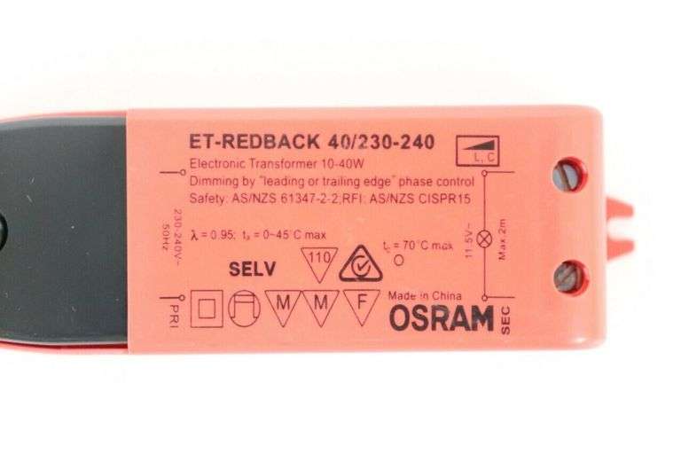 NEW - Osram ET-REDBACK 40/230-240 Electronic Transformer 240V 40W 50Hz Leading and Trailing Edge