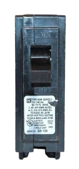 USED - Square D HOM120 Miniature Breaker 20A 120/240V 1P