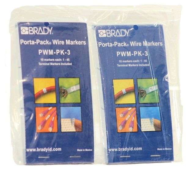 NEW - Pkg of 10 Brady PWM-PK-3 Wire Markers: 1-45