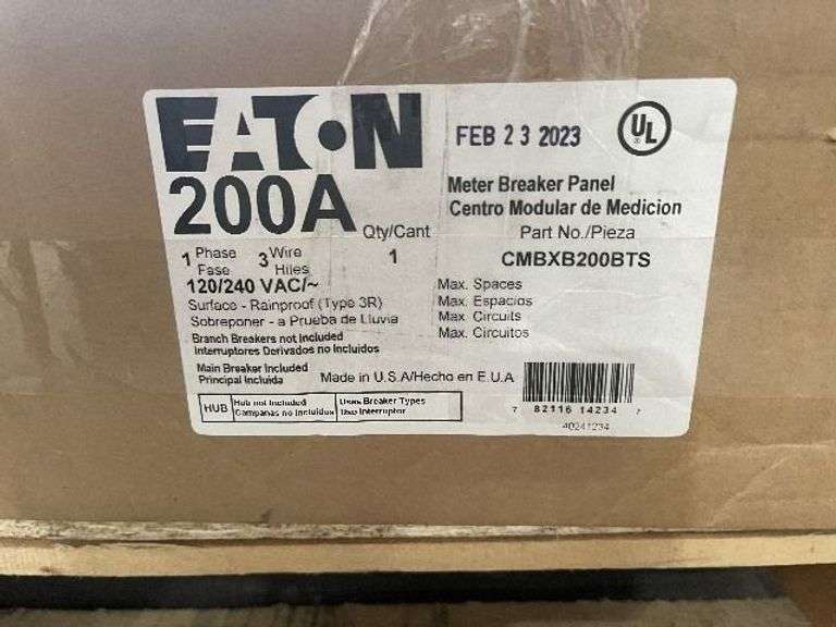 NEW - Eaton CMBXB200BTS Meter Breaker 200A 120/240V 1PH NEMA 3R 1-Socket Type CH