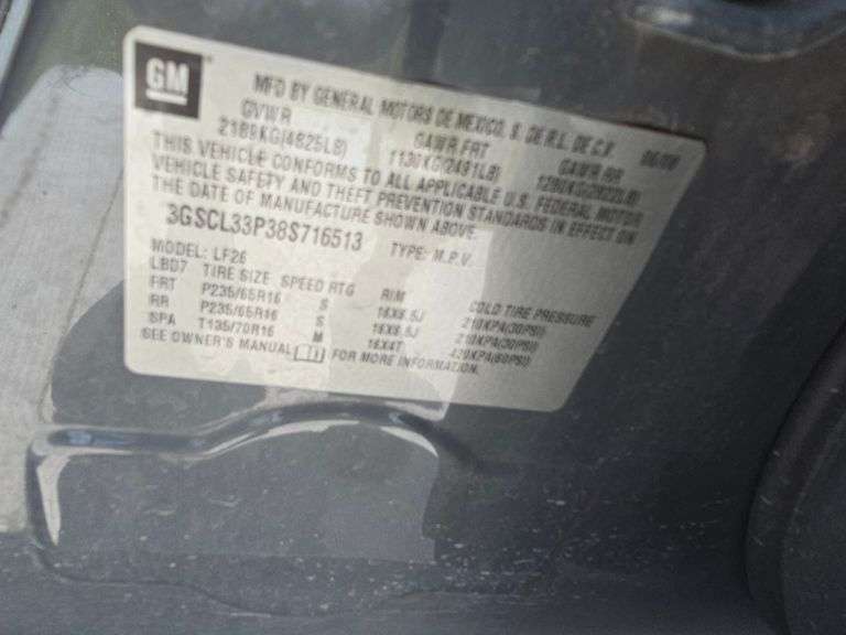 2008 SATURN VUE VIN# 3GSCL33P38S716513 HAS KEY HAS TITLE RUNS AN DRIVES SEE DESCRIPTION