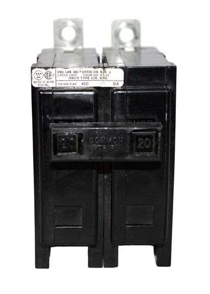USED - Westinghouse BAB2020 Breaker 20A 120/240V 2P 10kA