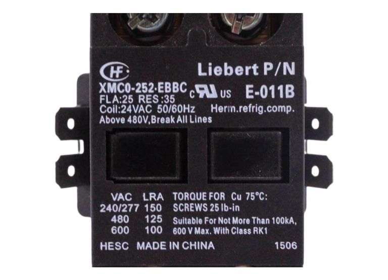 USED - Liebert E-011B Contactor 25FLA 35RES 24V