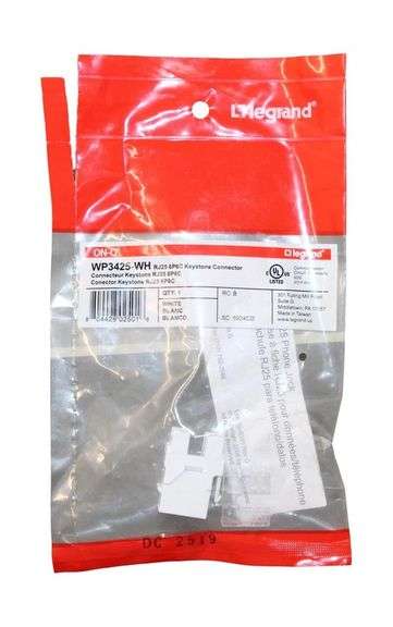 NEW - Lot of 13 Legrand WP3425-WH Phone Jack RJ25 6P6C
