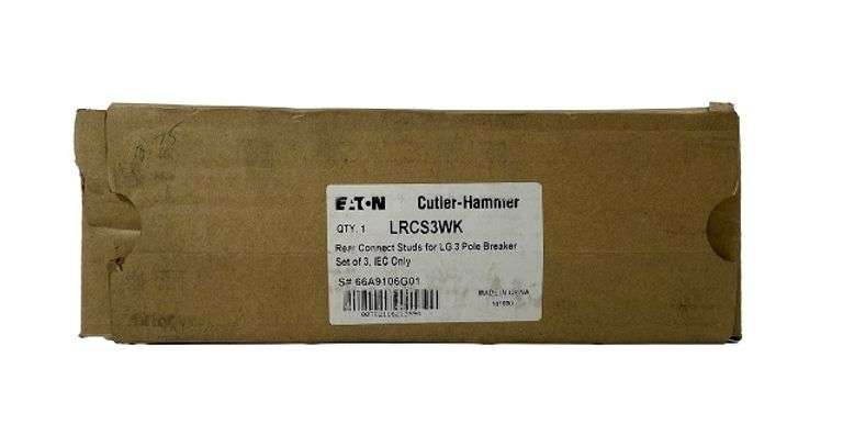 NEW - Eaton LRCS3WK Rear Connect Studs 3P LG Frame J-K Frame Series C Set of 3 IEC Only
